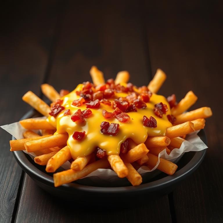 Fritas com Cheddar e Bacon